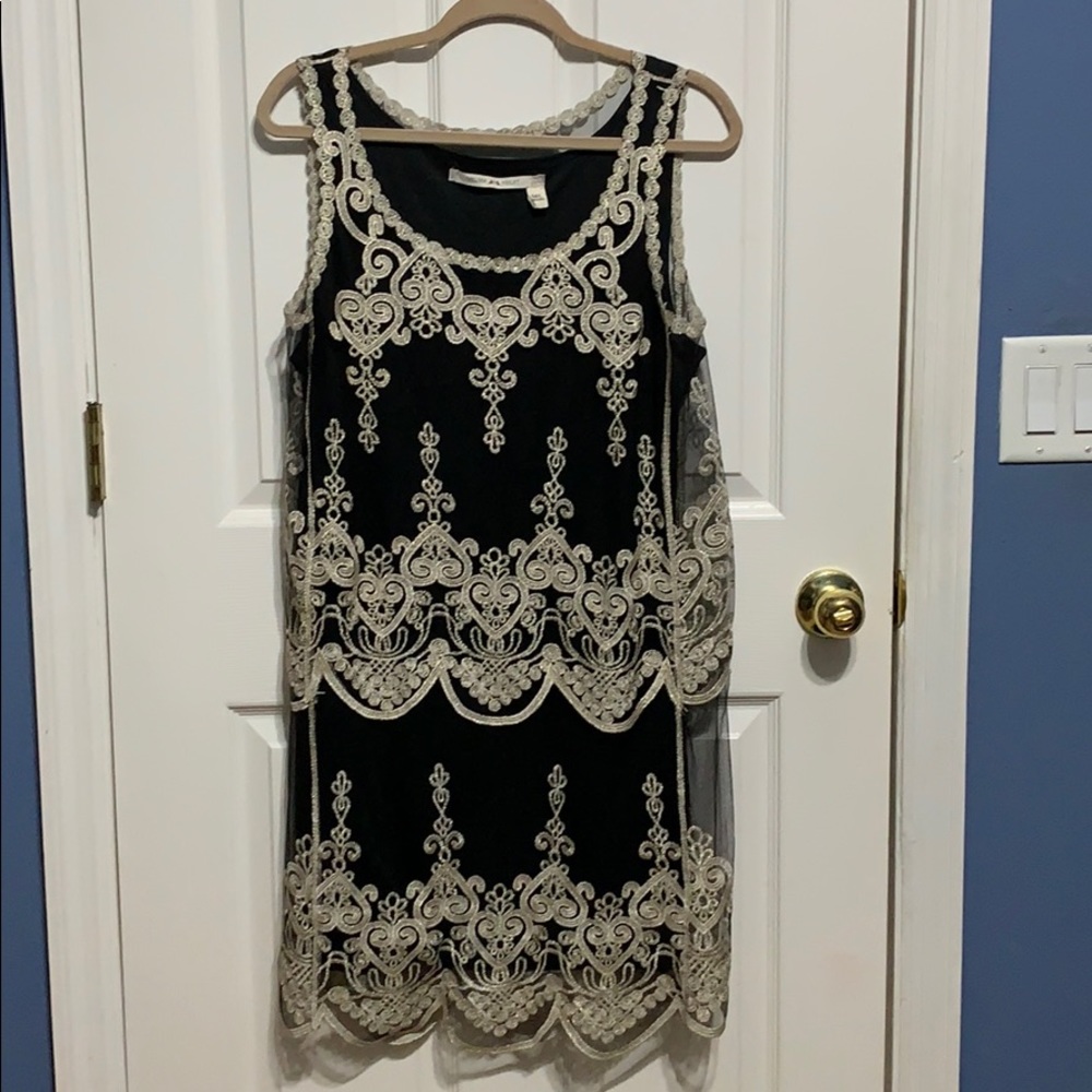 Chelsea and Violet Black and gold dress